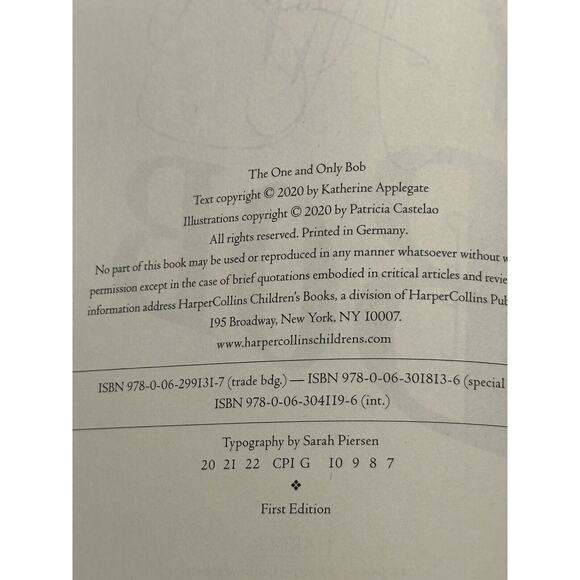 SIGNED The One and Only Bob - Katherine Applegate (2020) First Edition AUTOGRAPH - Picture 12 of 12